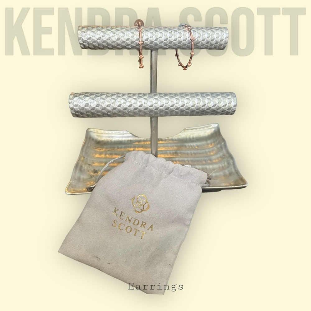 Kendra Scott Haven Heart Rose Gold Hoops with bag​​
